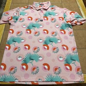 Bad Birdie Golf Polo Shirt Men's‎ Size 3XL Pink Floral All Print Performance